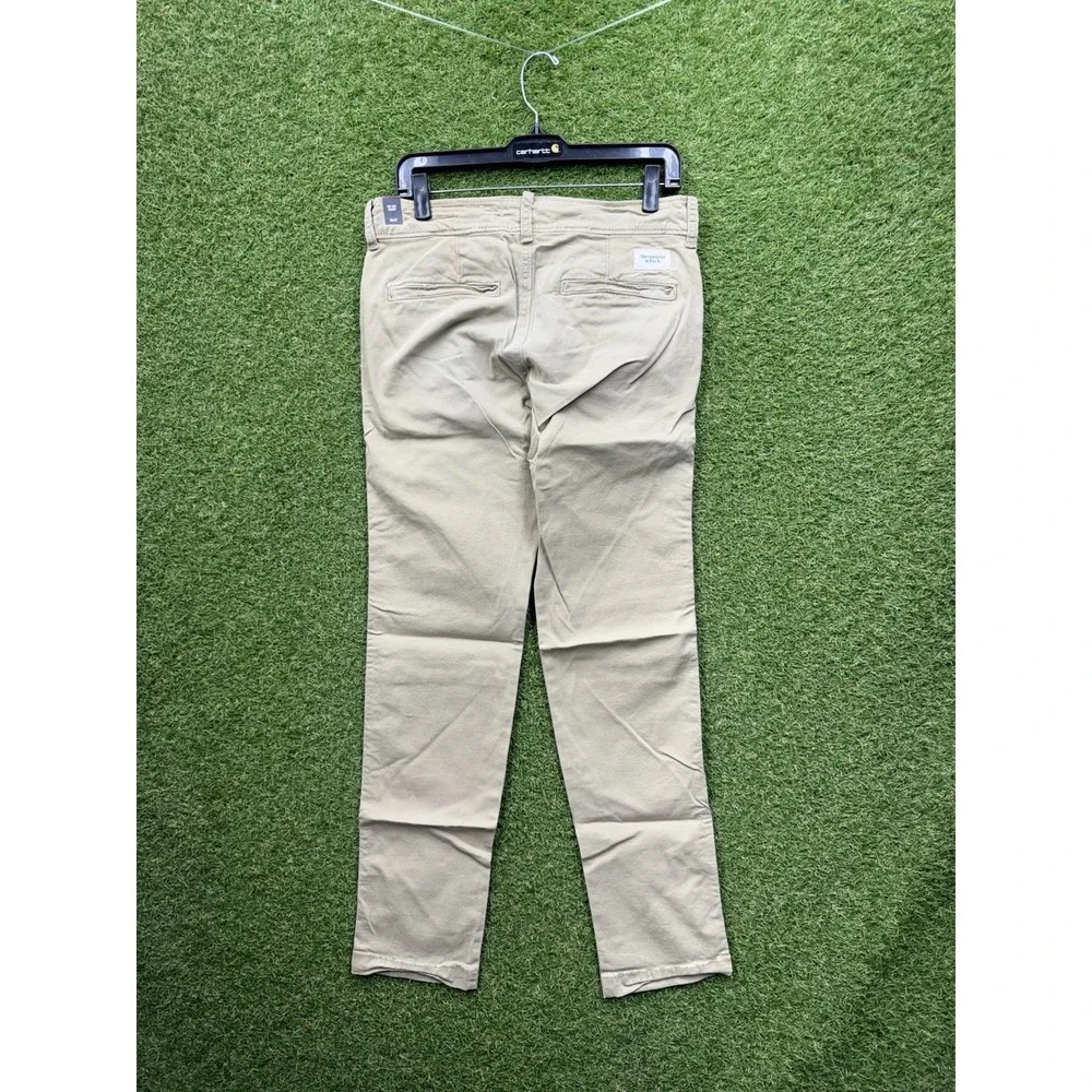 Abercrombie & Fitch Chino Pants Men 30x32 Khaki Super Slim Fit Stretch Tan NWT